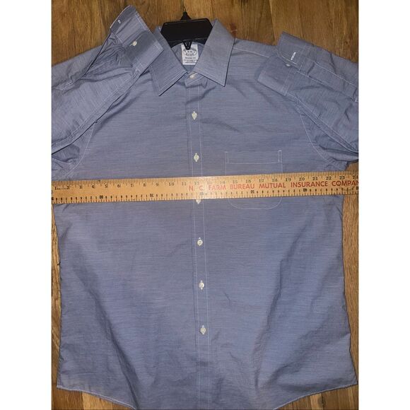 BROOKS BROTHERS 16 35 Mens Blue Shirt EC LS Regent Fit Original Cotton Polo - Picture 5 of 6